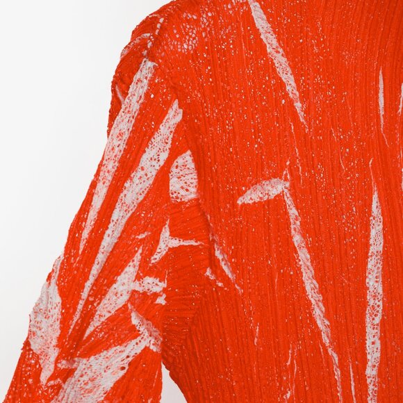 Issey Miyake Archival Red White Crinkle Texture Jacket - Picture 4 of 10